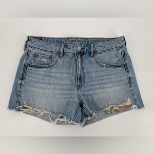 American Eagle Outfitters Light Blue Distressed Jean Shorts